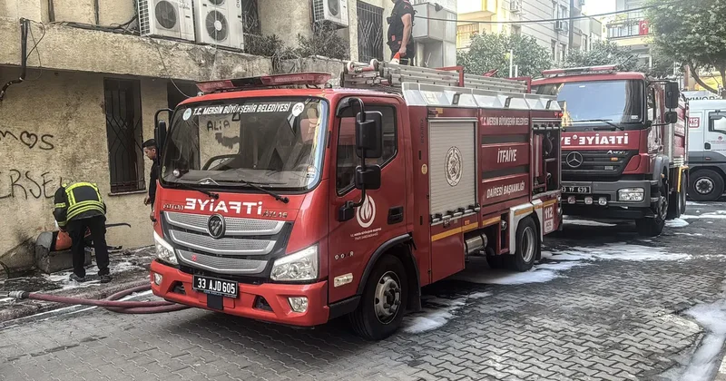 Mersin de organizasyon işletmesinde çıkan yangın söndürüldü