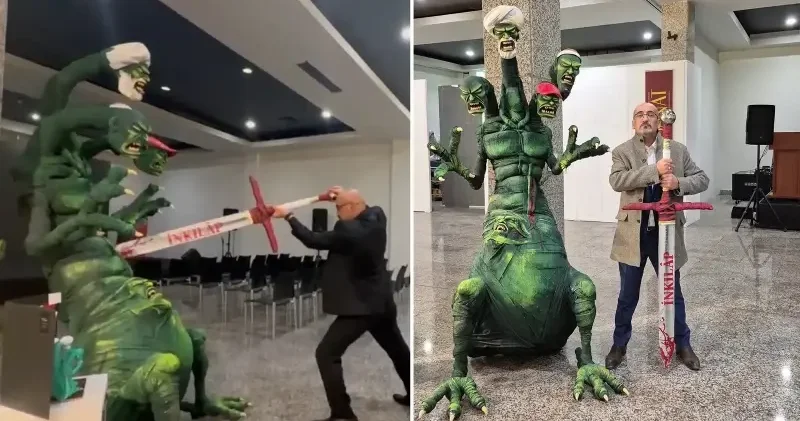 İYİ Partili Murat Katfar dan yeni provokasyon: Sanat maskesiyle Müslümanları hedef aldı Gündem Haberleri