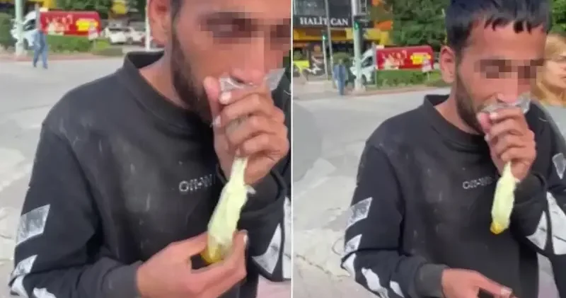 Caddede güpegündüz bali çekip kendinden geçti Adana Haberleri