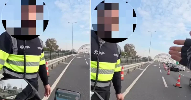 Avrasya Tüneli nde motorcu ile görevli arasında tartışma