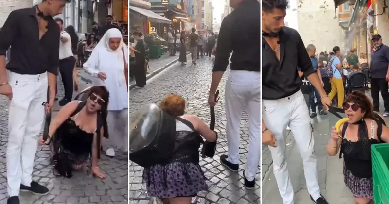 Beyoğlu nda bir kişi boynuna tasma taktığı kadını dolaştırmıştı: Olaya ilişkin dava açıldı