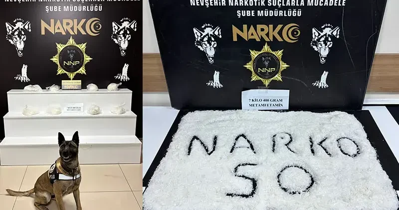 Nevşehir de 7,4 kilo metamfetaminle yakalanan şüpheli tutuklandı