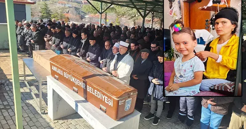 Güvenlik görevlisinin öldürdüğü eşi ve kızı, son yolculuğuna uğurlandı