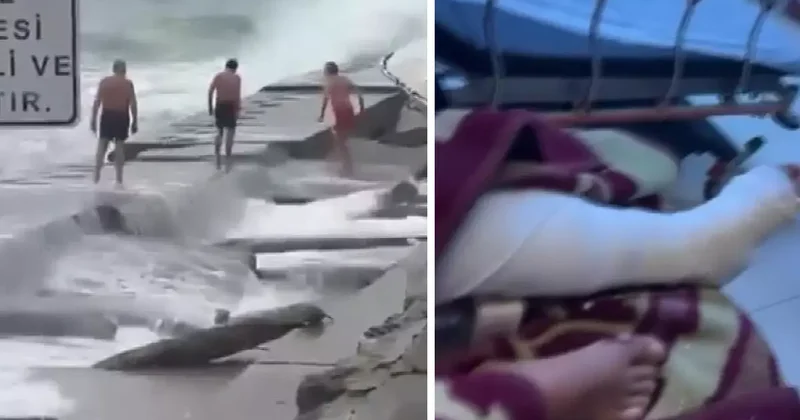 Kuvvetli lodos Caddebostan Sahili i vurdu, denize giren 3 kişi hastanelik oldu