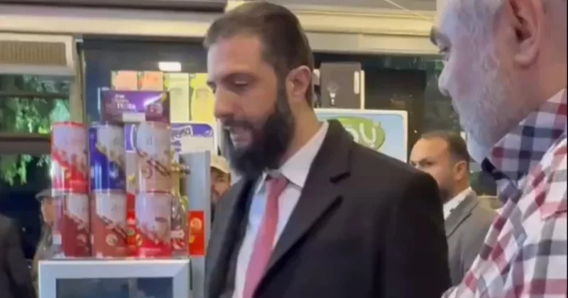 Suriye Cumhurbaşkanı Şara, suikast iddialarının ardından Şam da market alışverişi yaptı