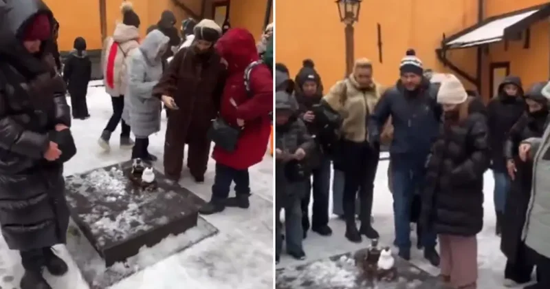 Stockholm de bir Türk imzası: Yarım asırlık heykele kardan arkadaş