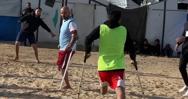 Filistin Ampute Milli Takımı Gazze de çocuklar için maç yaptı VİDEO İZLE