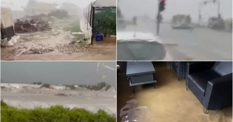 Kumluca da Sel ve Hortum Zarar Verdi