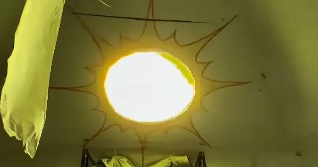 Gazzeli mucit Tayseer Obaid bu kez de çadırına pencere açıp güneşi resmetti VİDEO İZLE