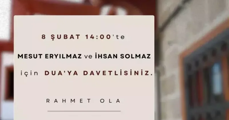 Fatih Kitabevi nden Mesut Eryılmaz ve İhsan Solmaz için dua daveti