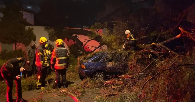 Önce duvarı yıktı sonra otomobilin üzerine devrildi: 2 yaralı Otomobille seyir halindeyken ölümden döndüler Aydın Haberleri