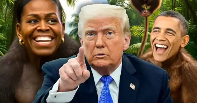 Trump tan tüm dünyayı ayağa kaldıran hareket! Obama ve eşini maymuna benzetti