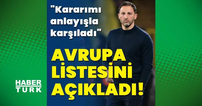 Domenico Tedesco, UEFA listesini açıkladı! Fenerbahçe Haberleri