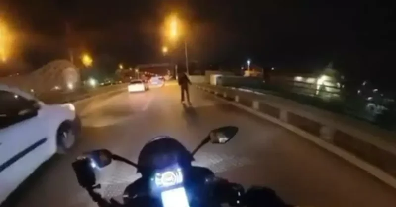 Yola atlayan yaya tehlikeli anlar yaşattı