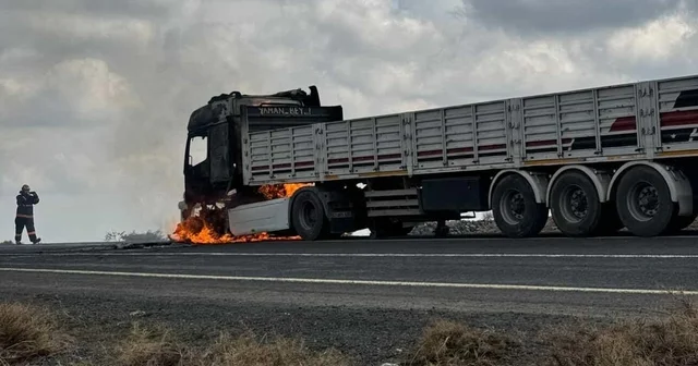 Diyarbakır da seyir halindeki tır alev aldı Diyarbakır Haberleri