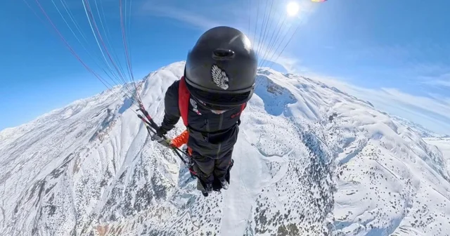 Yarasa adam Ergan Dağı Kayak Merkezi nde uçtu Erzincan Haberleri