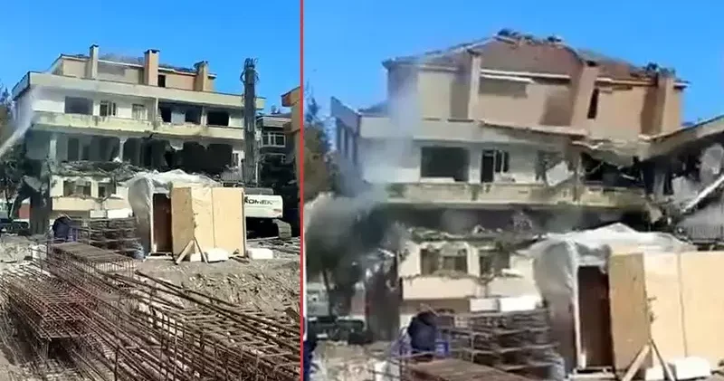 Avcılar’da kentsel dönüşüme giren bina tek darbeyle yıkıldı