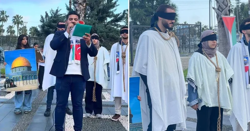 Mersin’de Filistin’e destek için basın açıklaması ve konvoy düzenlendi Mersin Haberleri