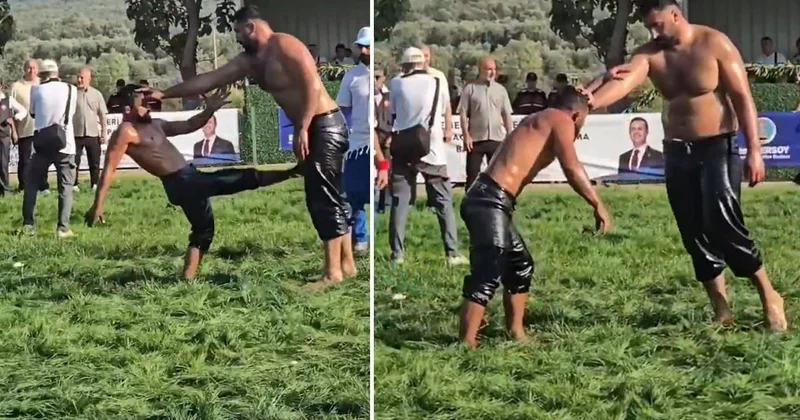 Kendinden 2 kat büyük rakibine kafa tuttu