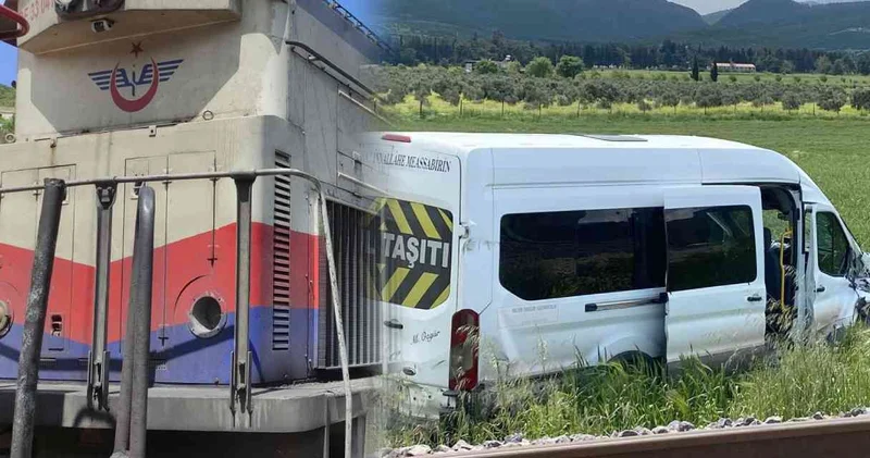Gaziantep te feci kaza! Yük treni öğrenci servisine çarptı
