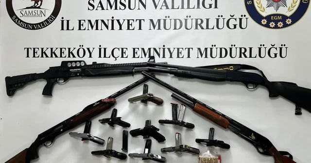 Samsun da kaçak silah ticareti operasyonunda 4 zanlı yakalandı Samsun Haberleri