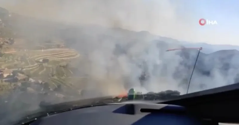 Marmaris te orman yangını: Ekipler havadan ve karadan müdahale ediyor
