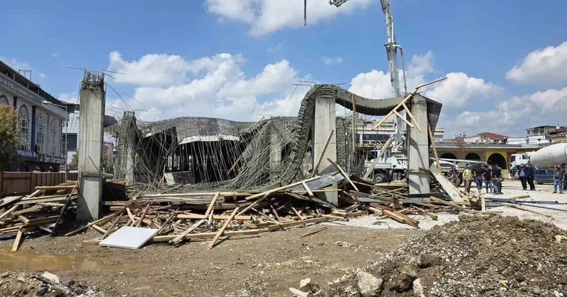 İnşatta beton dökülürken kalıp çöktü: 1 işçi yaralandı