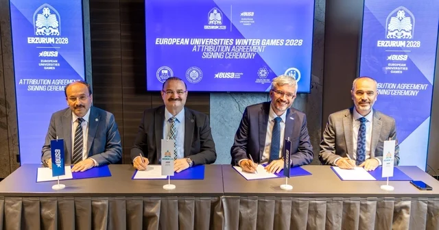 EUSA 2028 için resmi imzalar atıldı Erzurum, 2028 Avrupa Üniversiteler Kış Oyunlarına resmen ev sahipliği yapacak Erzurum Haberleri