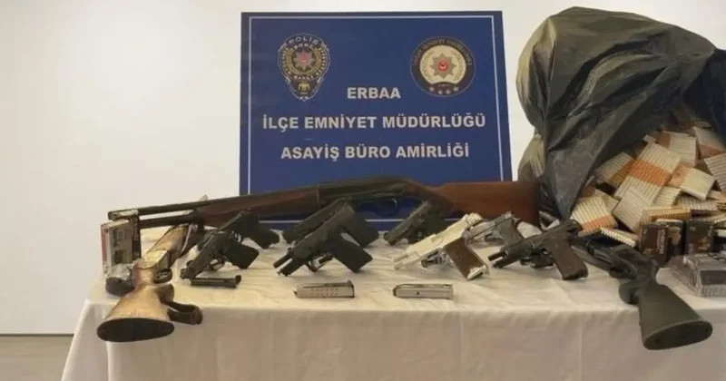 Erbaa’da silah operasyonunda cephanelik çıktı