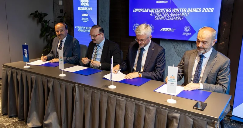 Erzurum 2028 Avrupa Üniversite Kış Oyunları’nın imza töreni Slovenya’da yapıldı