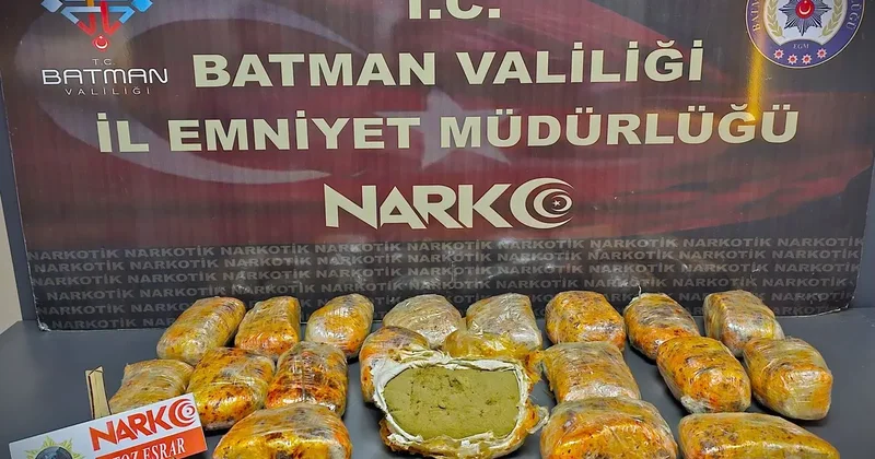 Batman da 11 kilo 500 gram esrar ele geçirildi