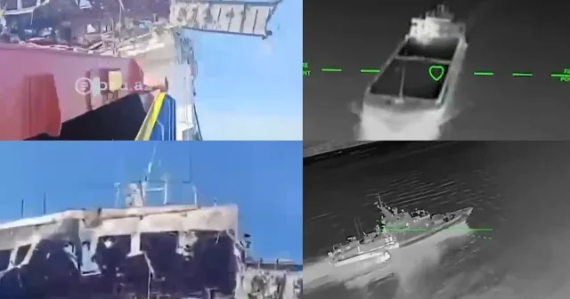 Ukrayna Azak Denizi nde ticari gemilere saldırdığı anların görüntülerini paylaştı: 5 Azerbaycan vatandaşı Türk hayatını kaybetti VİDEO İZLE