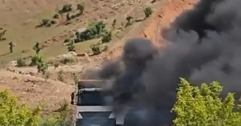 Siirt’te kamyon yangını: Sürücü son anda kurtuldu