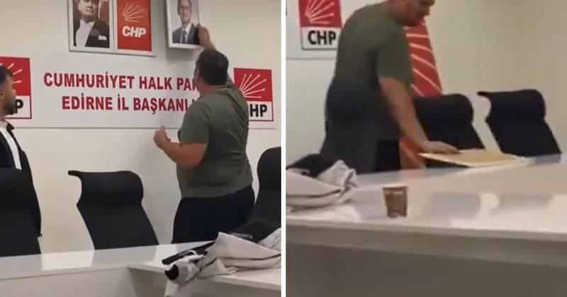 CHP Edirne İl Başkanlığı ndaki Özgür Özel portresi kaldırıldı