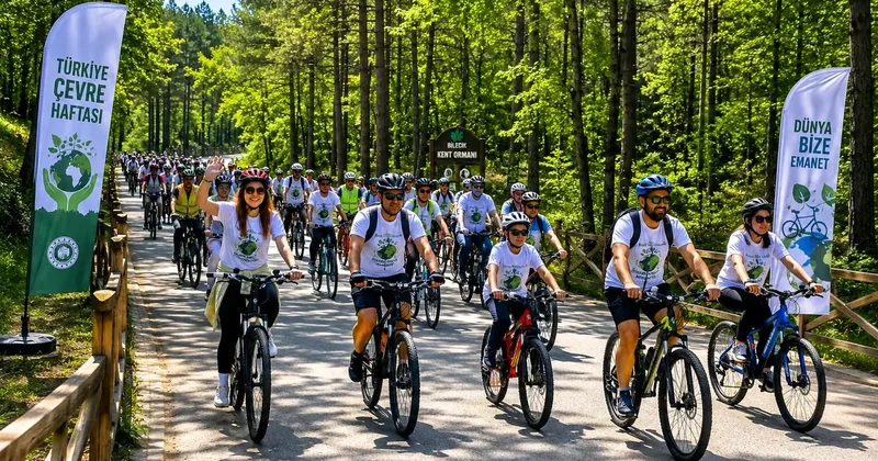 Bilecik te Çevre Haftası na bisikletli destek