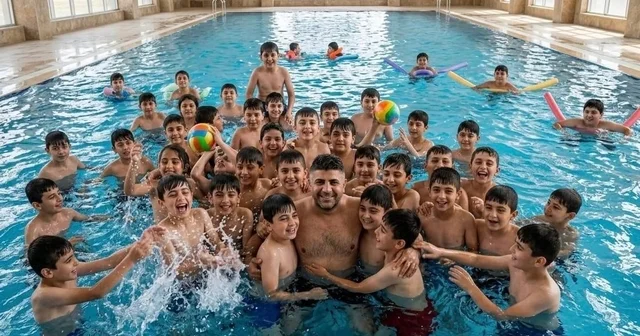 Erzurumlu iş insanından köy çocuklarına havuz jesti: 2 bin 500 çocuk ilk kez havuzla buluştu Erzurum Haberleri Habertürk Yerel Haberler
