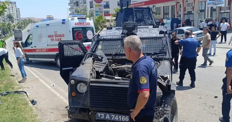 Şırnak ta zırhlı araç, takla attı; 2 polis yaralı