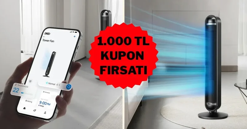 Yaz sıcaklarını unutturan akıllı ve şık Dreo Kule Tipi Fan da kupon fırsatı!