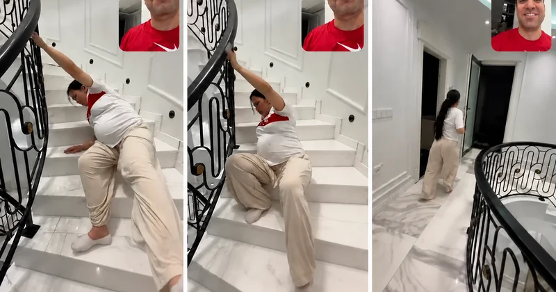 9 aylık hamile fenomen Özlem Öz’den tepki çeken paylaşım: Karnı burnunda merdivenlerden sürünerek indi