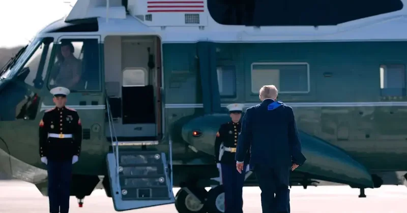 Trump, faciayı kıl payı atlattı! Havada panik anları