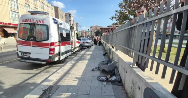 Güngören de kaldırıma çıkan otomobil yayalara çarptı: 4 yaralı