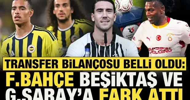 Süper Lig de transfer bilançosu belli oldu: F.Bahçe, Beşiktaş ve G.Saray a fark attı
