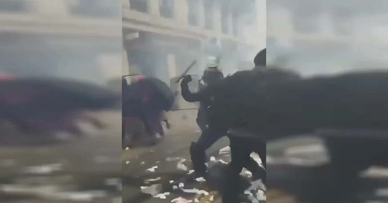 Fransa da öğrenci eyleminde korkunç olay! Müdahale sırasında bomba patladı, 15 yaşındaki çocuk elini kaybetti