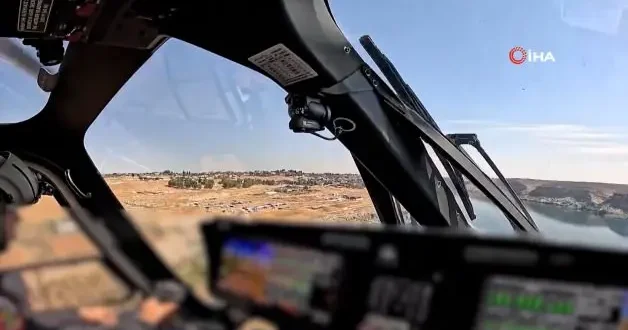 GÖKBEY in gözünden kadim şehir: Fırat Nehri üzerindeki süzülüşü kokpit kamerasında
