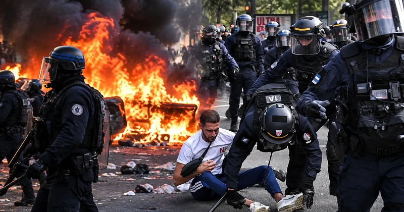 Paris savaş alanına döndü! Öğrenci protestolarında ortalık karıştı