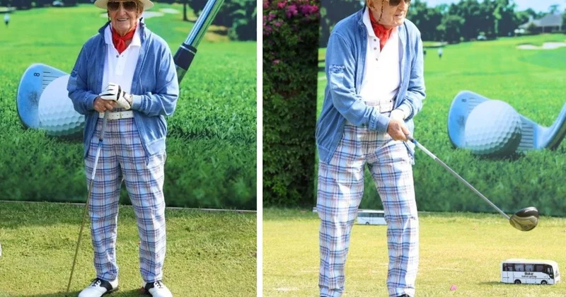 96 yaşındaki Rahmi Koç un golf kombini dikkat çekti