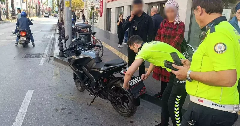 Motosikletin plakasını kapattı, cezayı yedi