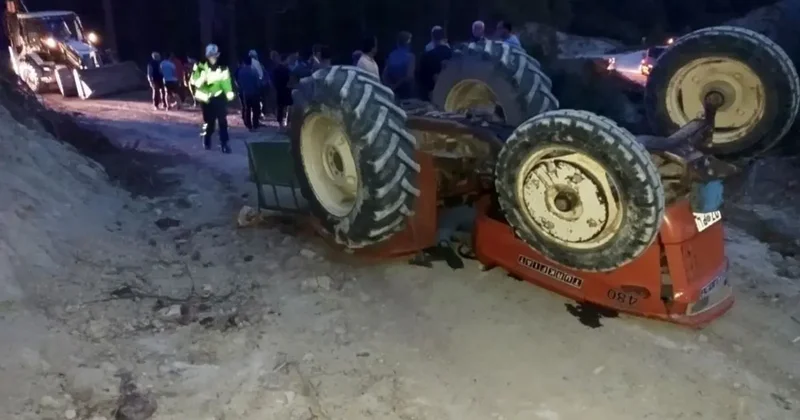 Burdur da traktör devrildi: 1 ölü, 1 yaralı
