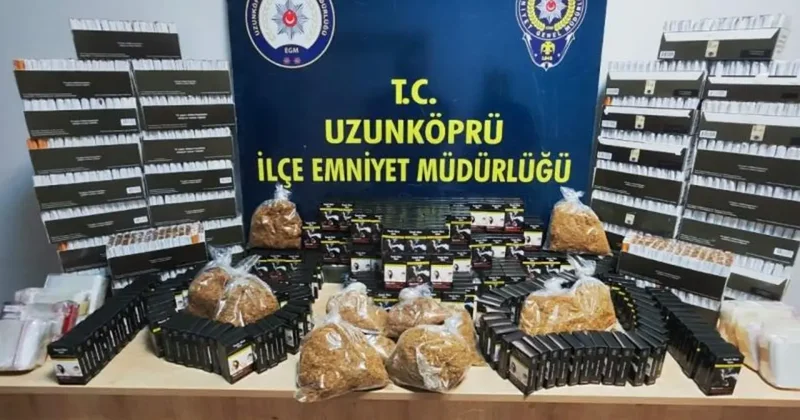 Edirne de on binlerce kaçak makaron ele geçirildi