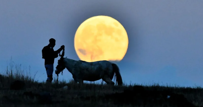 Yılın en parlak Süper Ay’ı gökyüzünü aydınlattı